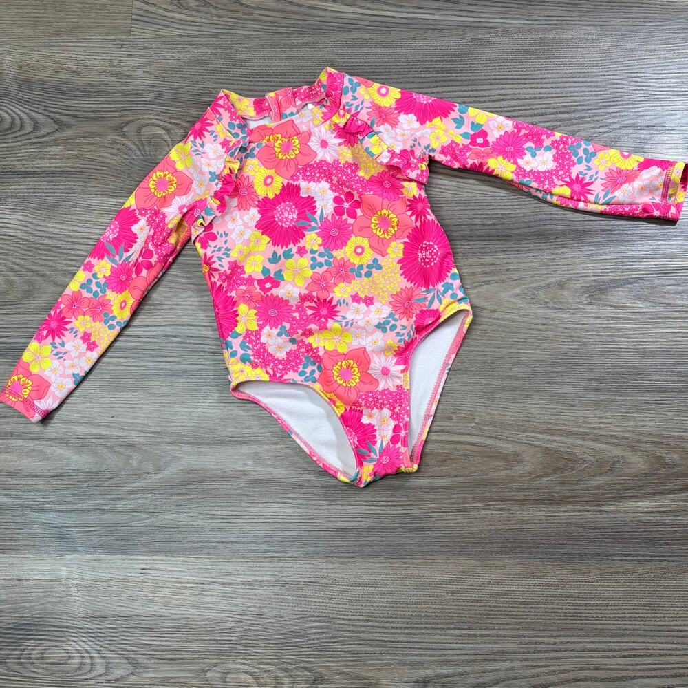 Betsey Johnson Toddler Girls Long Sleeve One Swimsuit – Size 2T